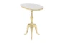 22" Traditional Aluminum And Stone Accent Table With Marble Top - Material