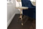 22" Traditional Aluminum And Stone Accent Table With Marble Top - Room