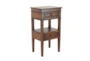 Large Rectangular Stained Brown Wooden End Table With 2-Tiered Design - Signature