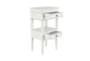 Matte White Wooden End Table With Drawers - Storage