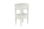 29" Matte White Wooden Accent Table With 2 Drawers - Back