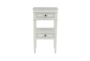 29" Matte White Wooden Accent Table With 2 Drawers - Material