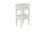 29" Matte White Wooden Accent Table With 2 Drawers - Signature