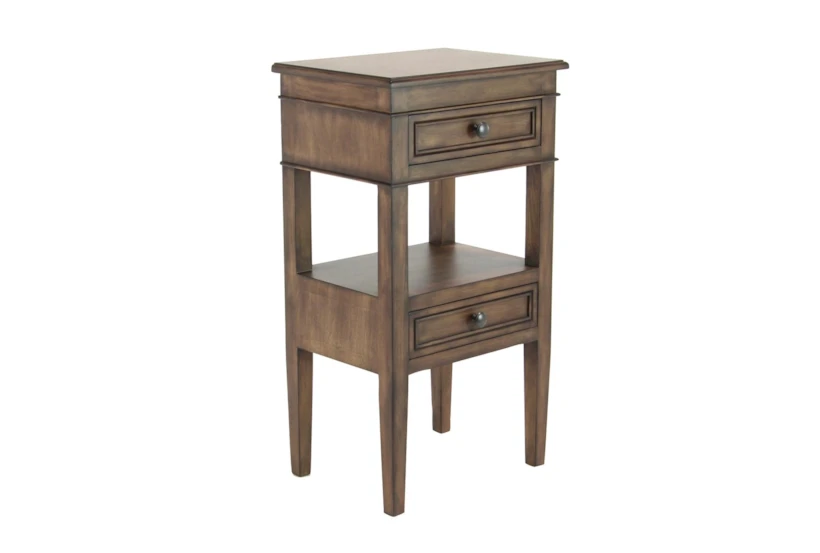 29" Wood 2 Drawer Accent Side Table - 360