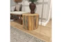 18" Light Brown Reclaimed Wood Drum Accent Table - Room