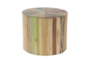 18" Light Brown Reclaimed Wood Drum Accent Table - Signature
