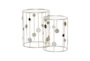 Metal And Glass Mirrored Circles End Table-Set Of 2 - Signature