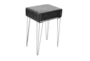 Modern Iron And Wood End Table With Chevron Patterned Drawer - Back