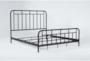 Wade Black Queen Metal Panel Bed - Slats