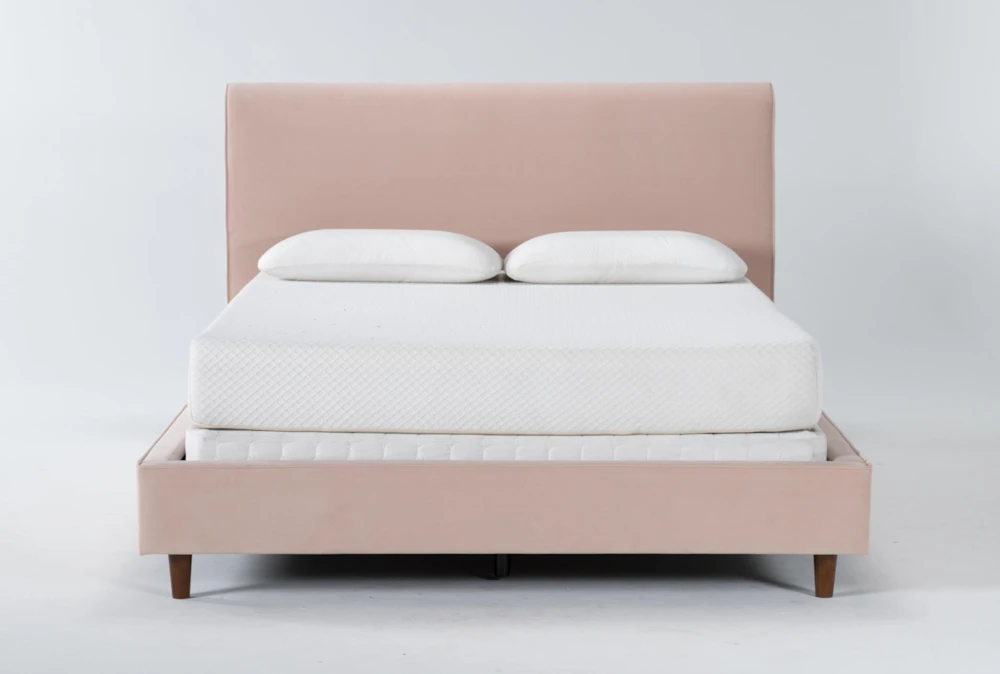 Dean Blush Full Upholstered Panel Bed