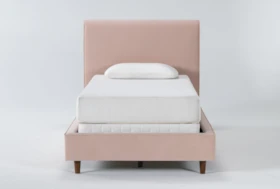 Dean Blush Twin Upholstered Panel Bed