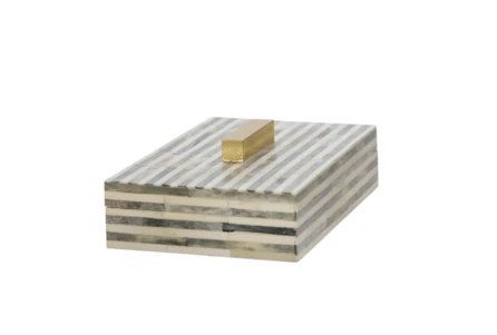 Gray + Gold Bone Rectangular Box - Main