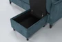 Mikayla Teal 76" Queen Plus Sleeper with Reversible Chaise - Detail