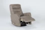 Gannon Linen Swivel Glider Rocker Recliner with Adjustable Headrest - Side