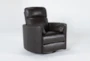 Rayna Brown Leather Power Swivel Glider Recliner with Built-In Battery & USB - Side