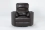 Rayna Brown Leather Power Swivel Glider Recliner with Built-In Battery & USB - Signature