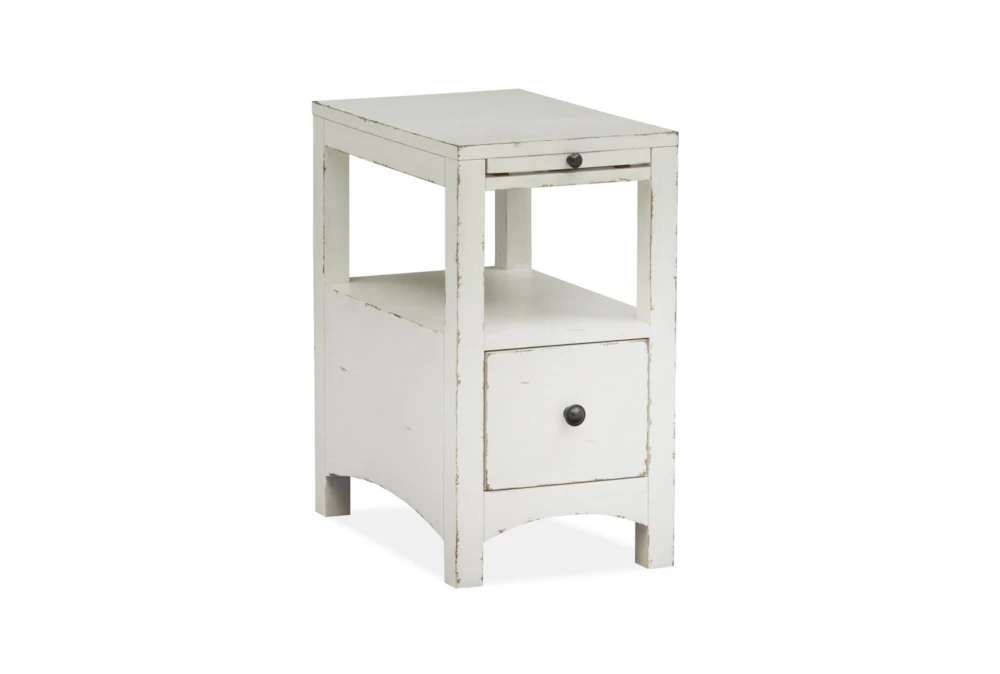 Boonville White Chairside Table