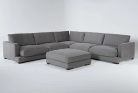 Lindsey 3 Piece 129" Sectional And Ottoman