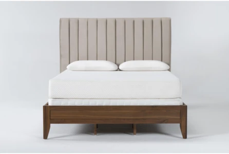 Magnolia Home Monroe Queen Velvet Upholstered Panel Bed By Joanna Gaines - Main