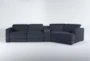 Chanel Denim 4 Piece Sectional With Right Arm Facing Cuddler chaise and 141" Console - Signature