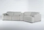Chanel Grey 4 Piece Modular Sectional With Right Arm Facing Cuddler Chaise and 141" Console - Side