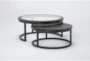 Leo 2 Piece Round Glass Nesting Coffee Table Set - Signature