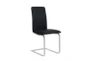 Black Faux Leather And Stainless Steel Cantilever Side Chair Set Of 2 - Side