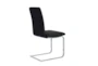 Black Faux Leather And Stainless Steel Cantilever Side Chair Set Of 2 - Side