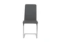 Grey Faux Leather And Stainless Steel Cantilever Side Chair-Set Of 2 - Front