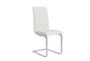 White Faux Leather And Stainless Steel Cantilever Side Chair Set Of 2 - Side