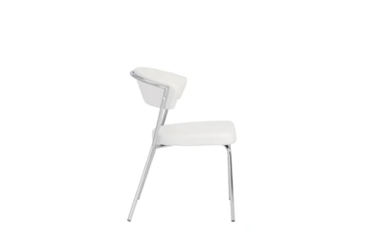 Chrome Curved Back Dining Chair Set, White Leather And Chrome Dining Chairs