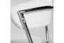 White Faux Leather And Chrome Curved Back 30 Inch Adjustable Swivel Stool - Detail