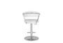 White Faux Leather And Chrome Curved Back 30 Inch Adjustable Swivel Stool - Detail