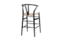 Black Wishbone 26" Counterstool With Natural Seat - Detail