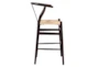 Walnut Wishbone 26" Counterstool With Natural Seat - Detail