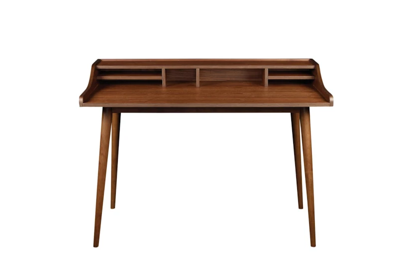 La Palma Walnut 47" Desk With 2 Shelves - 360