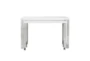 Del Mar White 47" Desk With Polished Stainless Steel Base - Detail