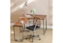 Del Mar Walnut 47" Desk With Brushed Stainless Steel Base - Detail