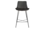 Mixed Material Contract Grade 26" Cntr. Stool With Back In Dark Grey - Signature