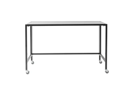 Flex Matte Black 48" Folding Desk With Casters