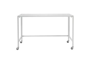 Flex Matte White 48 Inch Folding Desk With Casters