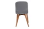 Grey Faux Leather And Walnut Side Chair With Contrast Stitching Set Of 2 - Detail