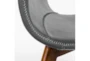 Grey Faux Leather And Walnut Side Chair With Contrast Stitching Set Of 2 - Detail