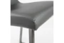 Grey Faux Leather And Brushed Steel 26 Inch Counterstool-Set Of 2 - Detail