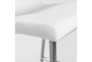 White Faux Leather And Brushed Steel 26 Inch Counterstool-Set Of 2 - Detail