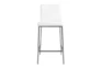 White Faux Leather And Brushed Steel 26 Inch Counterstool-Set Of 2 - Signature