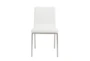 White Faux Leather And Brushed Steel Side Chair Set Of 2 - Detail