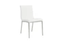 White Faux Leather And Brushed Steel Side Chair Set Of 2 - Signature