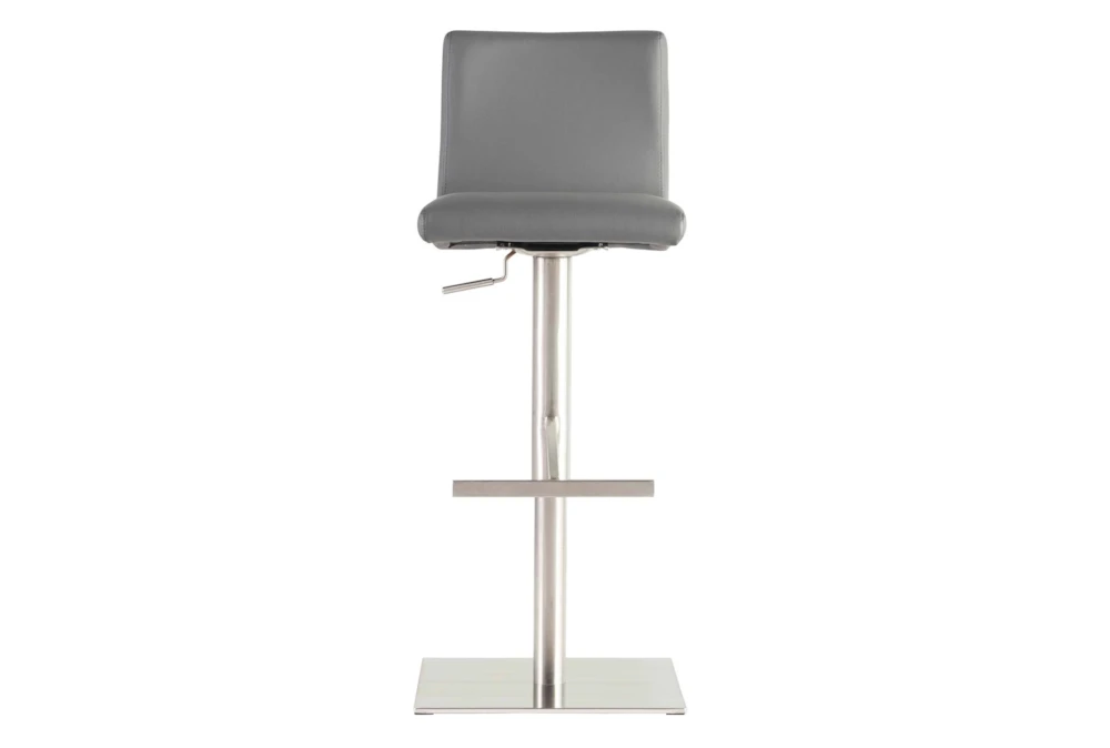 Grey Faux Leather 32 Inch Adjustable, Grey Bar Stool Square Base