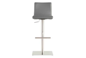 Grey Faux Leather 32 Inch Adjustable Swivel Stool
